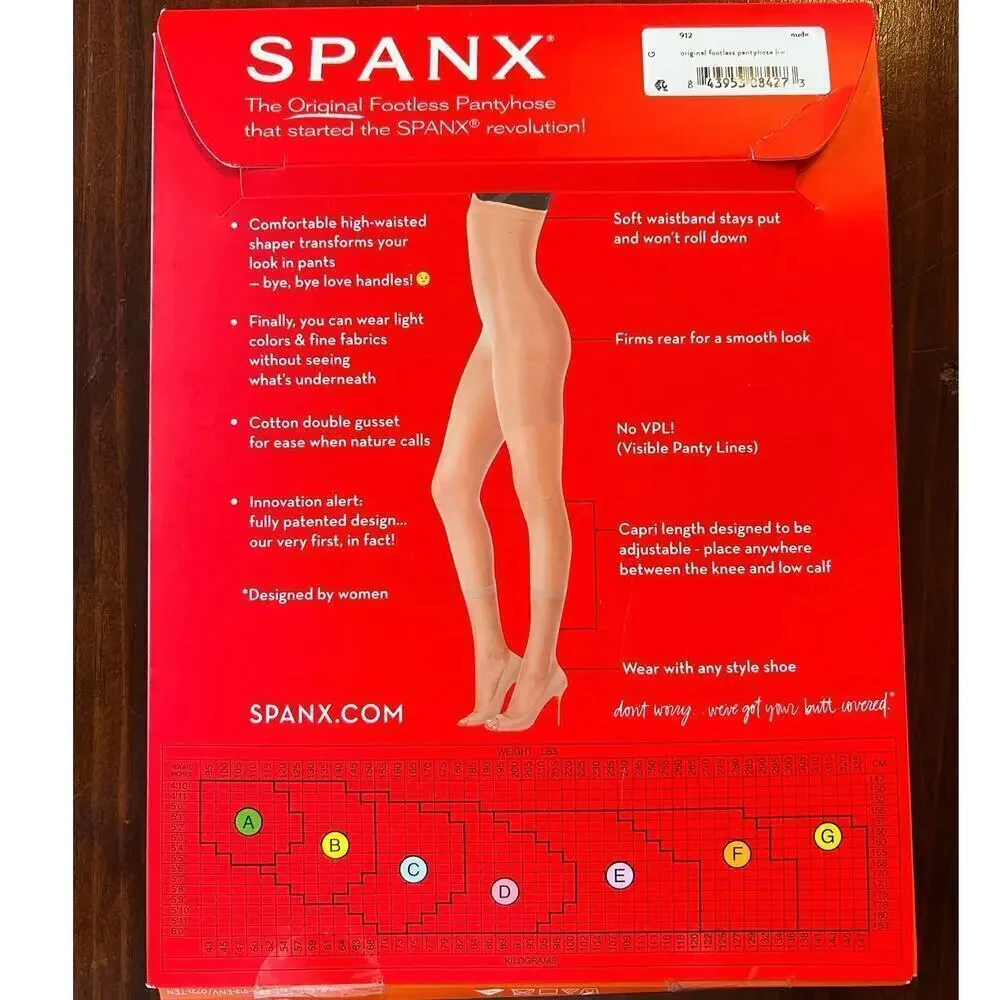 SPANX Original Footless Pantyhose Nude Size G (290-325 lb.) NEW in Package